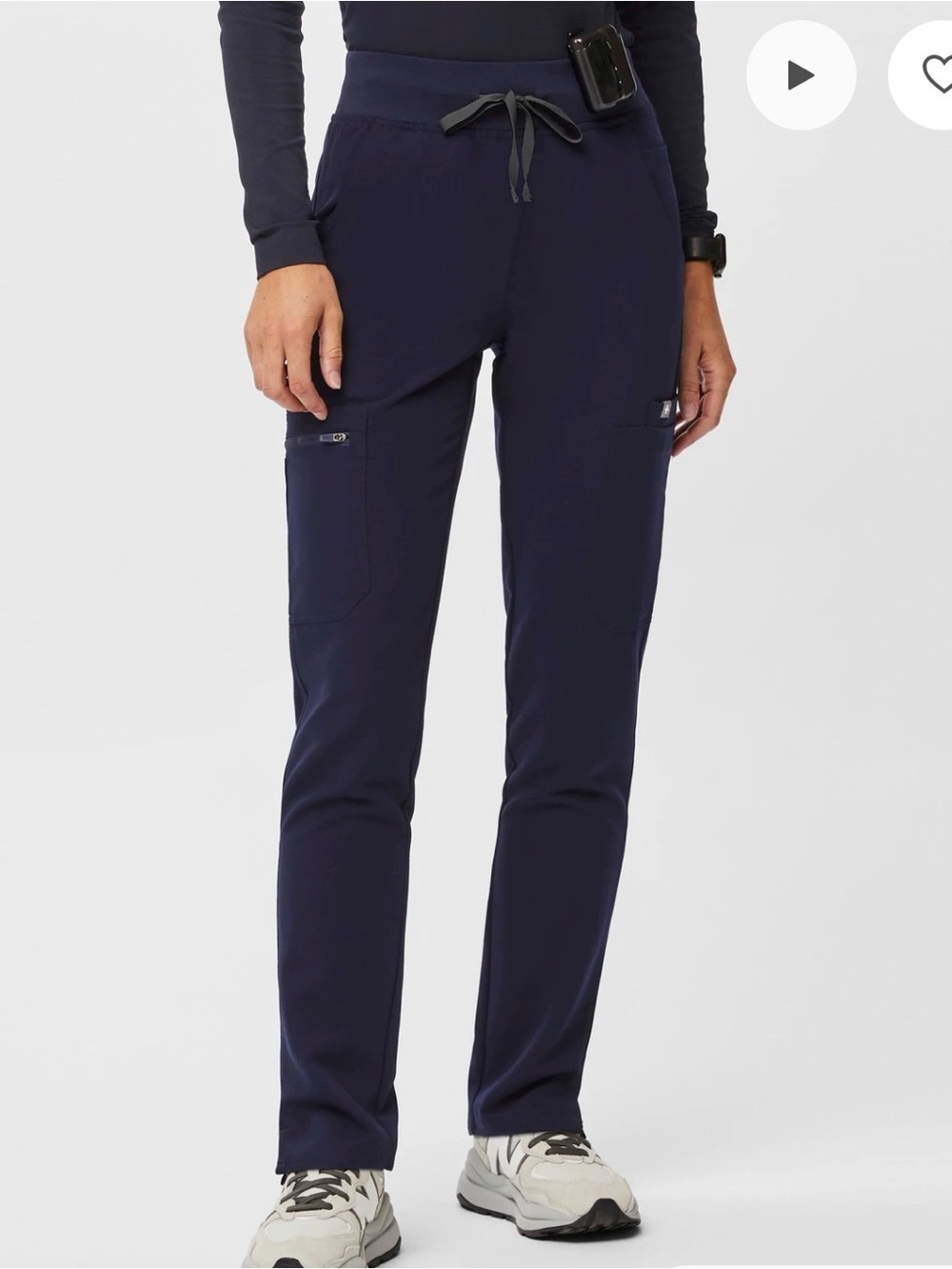 FIGS Yola High-Waisted Scrub Pants Navy Blue Size S/Tall Technical Collection
